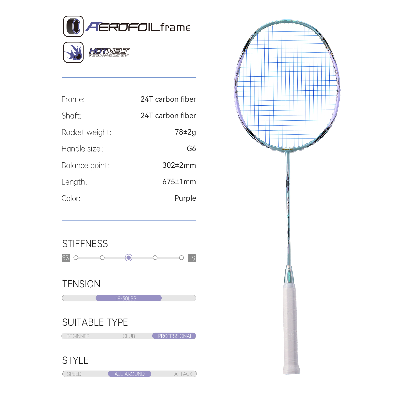Kawasaki Badminton Racket Prof - Badminton Bwf review and price