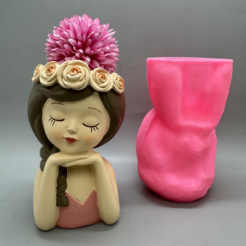 Cute girl flower pot silicone  - Badminton Live review and price