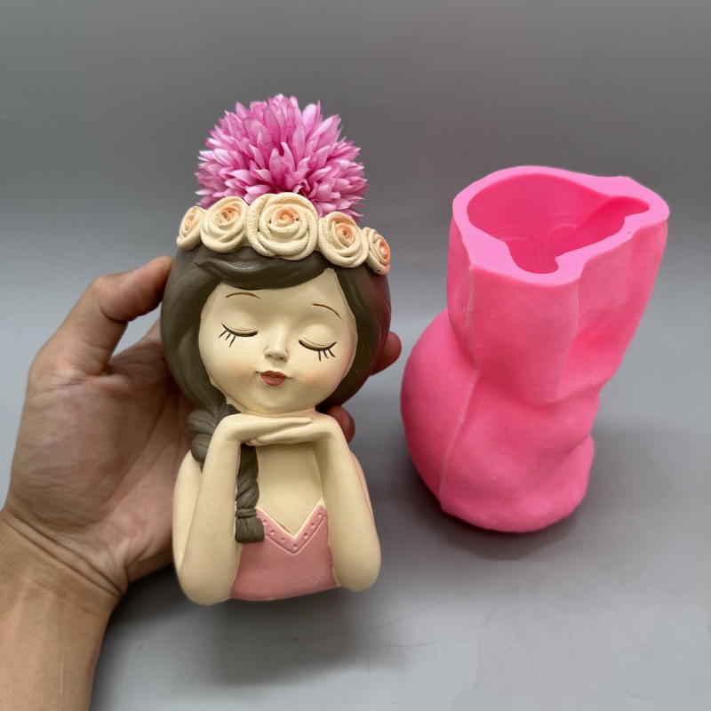 Cute girl flower pot silicone  - Badminton Live review and price