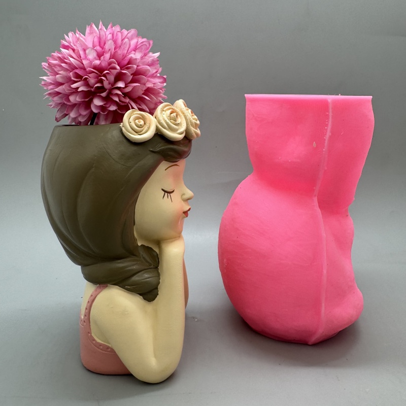 Cute girl flower pot silicone  - Badminton Live review and price