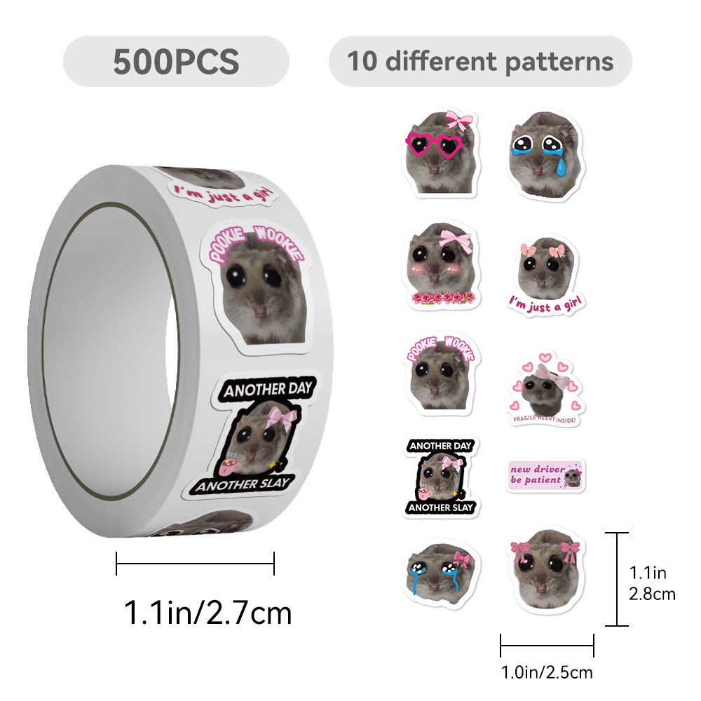 100-500pcs Ins Sad Hamster Car - Badminton Meme review and price